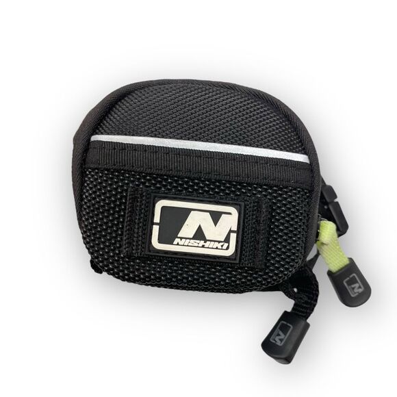 Nishiki Triangle Black Bike Pack Saddle Bag Stash Small Straps Buckles Cycling - Picture 5 of 9